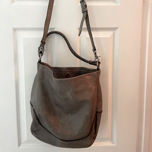 Beautiful Frye leather hobo bag can be used as crossbody too.